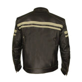 Men's Vintage Distressed Rough Cowhide Leather Jacket
